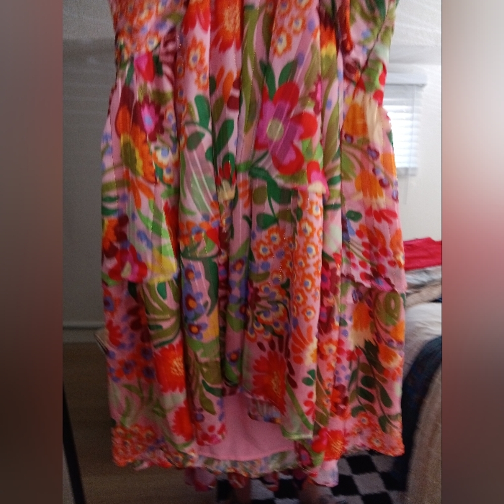 Nwt BTFL-life Vibrant Floral Halter High-Low Dress Multi Size M - Picture 10 of 12
